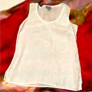 Sleeveless linen pullover, woven
